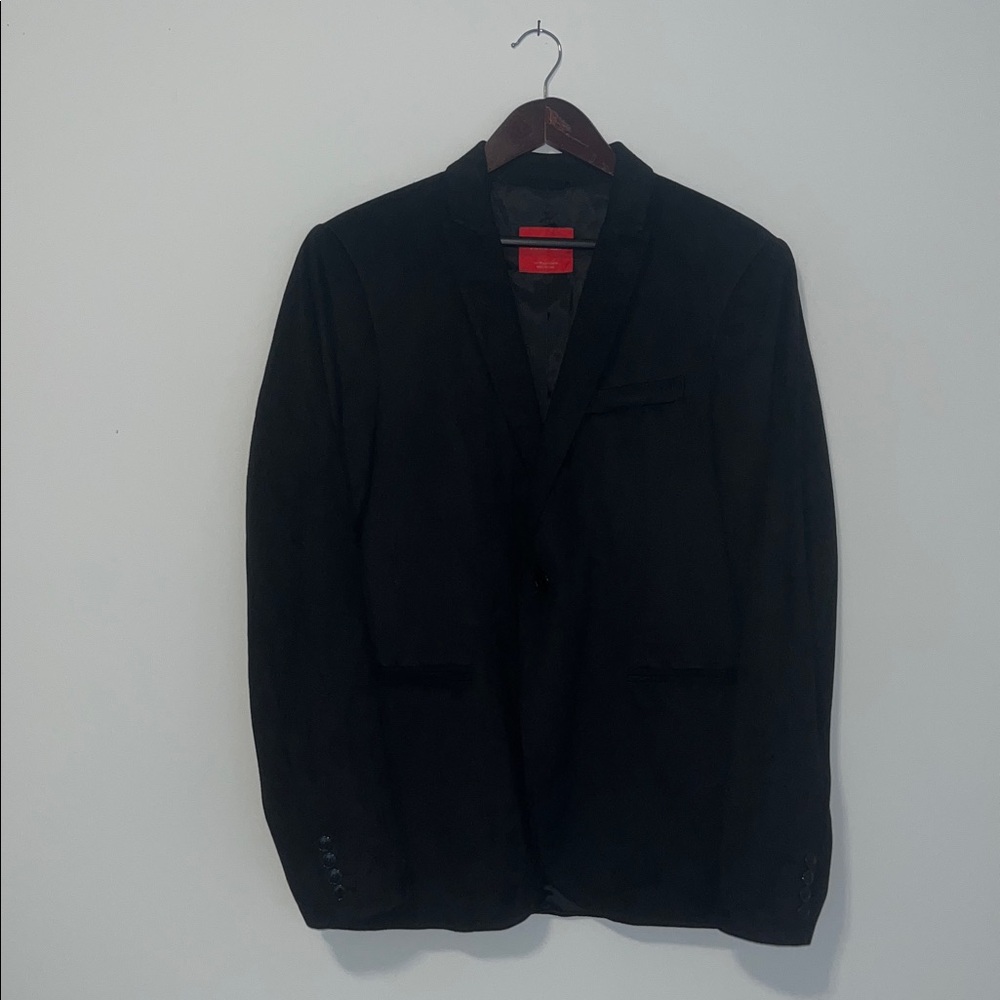 Zara Classic Black Blazer Faux Suede